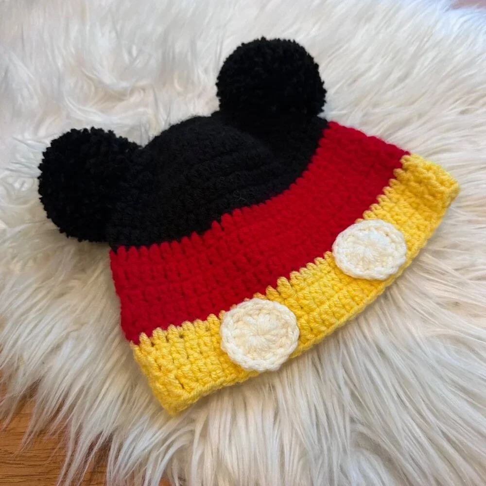 Mickey Mouse Crochet Knit Kids Costume Handmade Crochet Costume Cozy Character